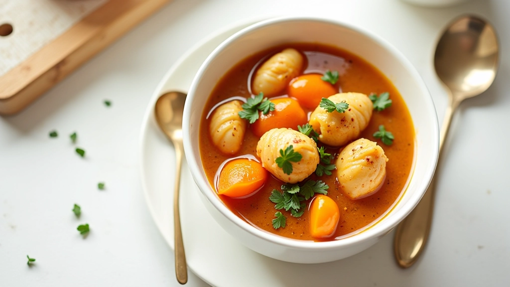 Tigela com cozido à portuguesa com legumes variados e caldo claro